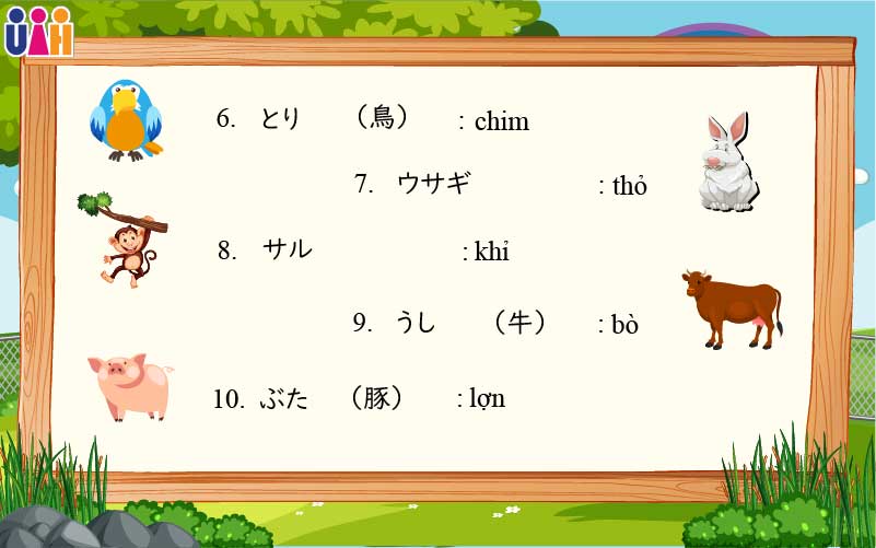 Từ vựng tiếng nhật về động vật