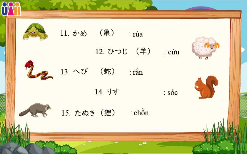 Từ vựng tiếng nhật về động vật