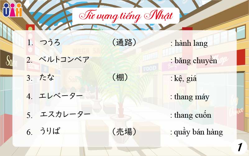 Từ vựng tiếng nhật chủ đề mua sắm