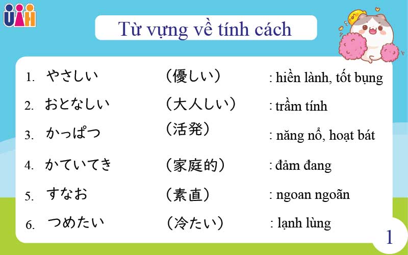 Từ vựng diễn tả tính cách con người